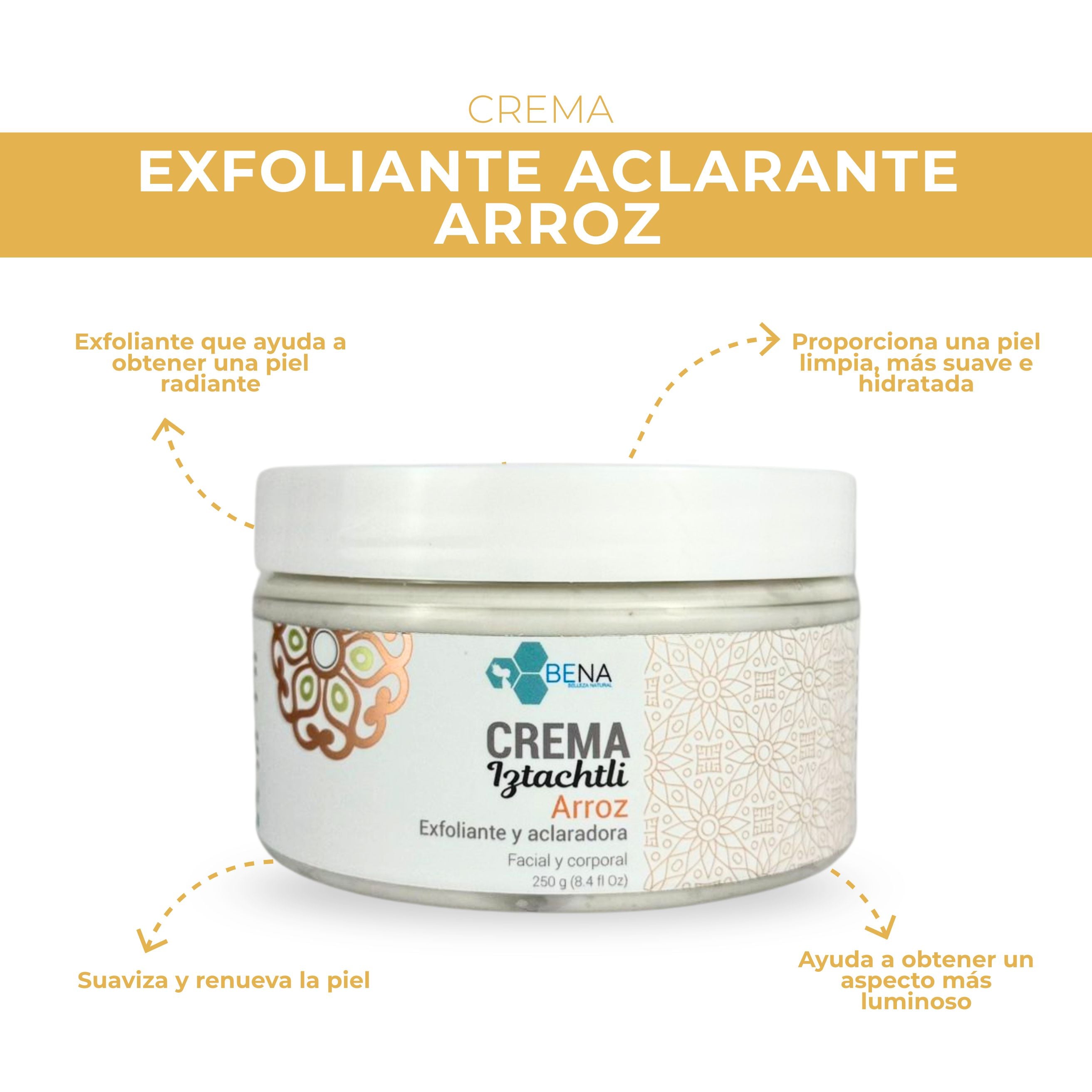 Crema Exfoliadora Aclarante Arroz (250 gr)