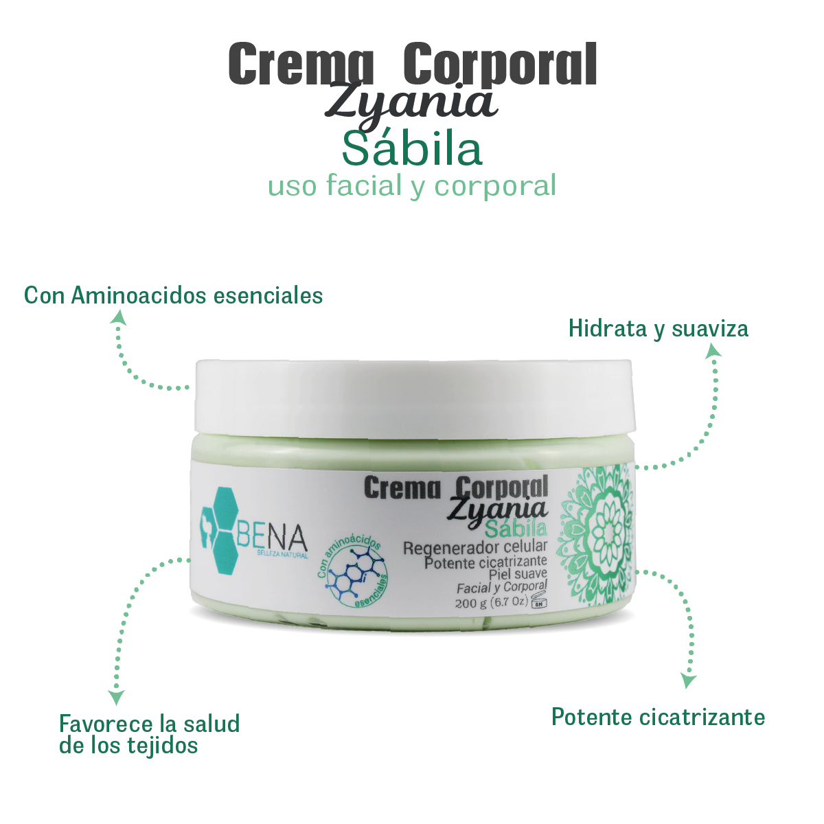 Crema Corporal Zyania Sábila (200 g)